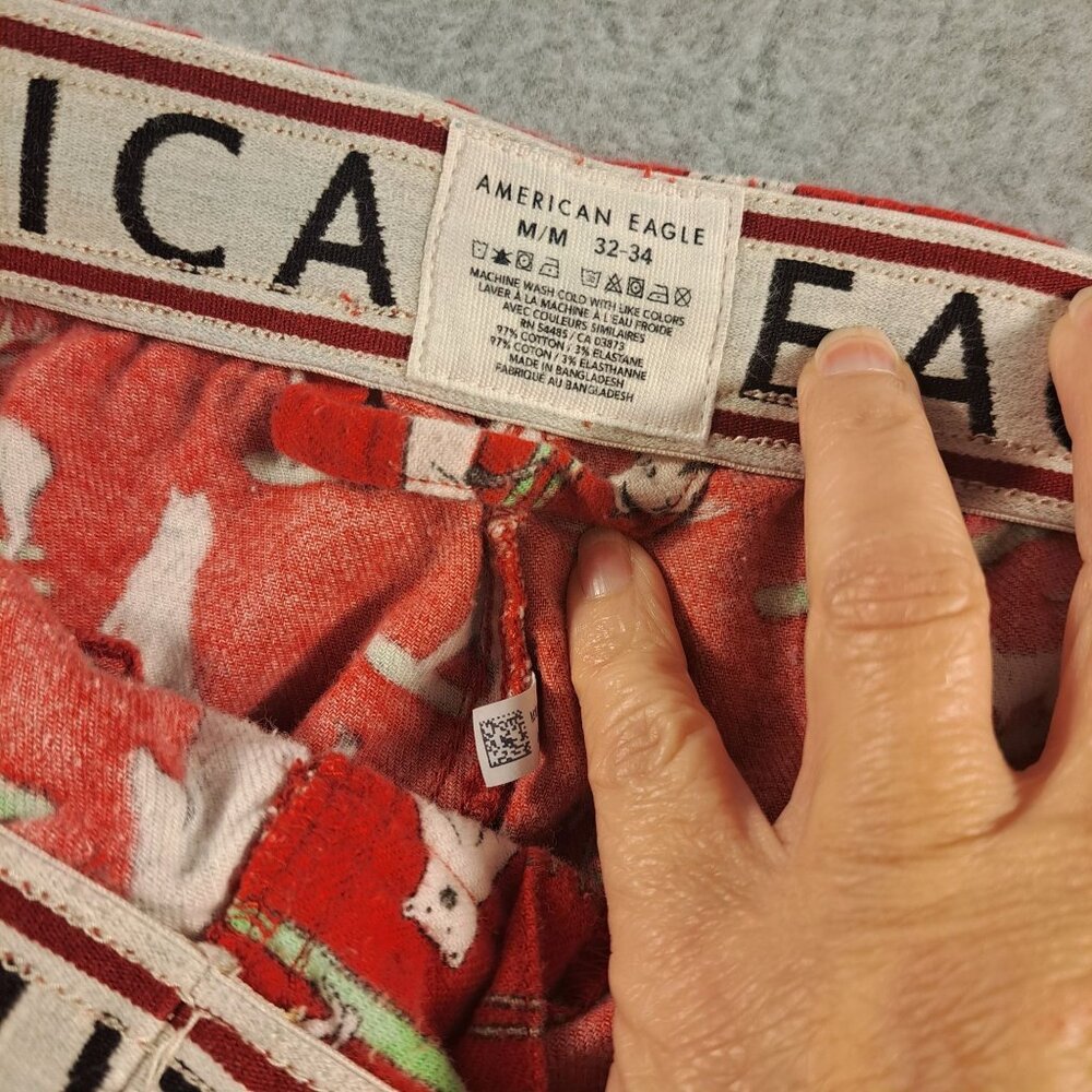 Christmas American Eagle Mens M Lounge Sleep Pants‎ Red Polar Bear Comfy Winter